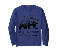 Protect Bear Save Our Parks Resist National Park Mountain Long Sleeve T-Shirt