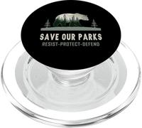 Protect Bear Save Our Parks Resist National Park Mountain PopSockets PopGrip for MagSafe