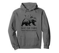 Protect Bear Save Our Parks Resist National Park Mountain Pullover Hoodie