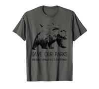 Protect Bear Save Our Parks Resist National Park Mountain T-Shirt