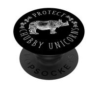 Protect Chubby Unicorns White Rhino Animal Conservation PopSockets Adhesive PopGrip