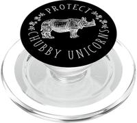 Protect Chubby Unicorns White Rhino Animal Conservation PopSockets PopGrip for MagSafe