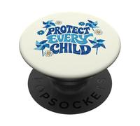 Protect Every Child Retro Pinwheel Child Abuse Awareness PopSockets Adhesive PopGrip