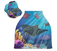 Protect Marine Environment Stretchy Baby Car Seat Cover,Canopy Nursing Covers,Soft Breathable Windproof Scarf Changepad for Winter Infant Breastfeeding Boys