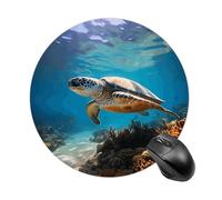 Protect Marine Life Mousepad Round Anti-Slip Waterproof Rubber Base Mice Mat Cute Mousepad for Work Office Home Gaming Laptop Men Women Small Size 7.8 X 7.8 Inches
