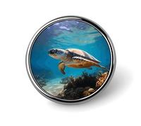 Protect Marine Life Round Badge Personalized Metal Lapel Pin Badges Fit Clothing Bags Hat Humorous Printed Brooch Badge Party Decorations Accessories for Men Women