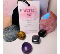 Protect Me Crystal Pouch | Crystals Hand Selected to Protect from Negative Energy and Emotions | Thoughtful Gift for Loved Ones Going Through Hard Times | Protect Your Home or Space