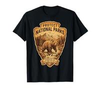 Protect National Parks Bear Vintage Arrowhead Badge Apparel T-Shirt