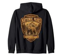 Protect National Parks Bear Vintage Arrowhead Badge Apparel Zip Hoodie