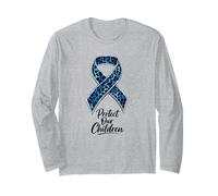 Protect Our Children Leopard Ribbon Child Abuse Awareness Long Sleeve T-Shirt