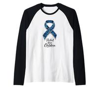 Protect Our Children Leopard Ribbon Child Abuse Awareness Raglan Baseball Tee