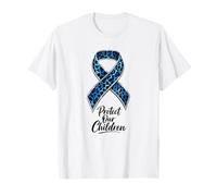 Protect Our Children Leopard Ribbon Child Abuse Awareness T-Shirt