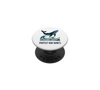 Protect Our Giants Cute Blue Whale Lover Ocean Marine Life PopSockets Adhesive PopGrip