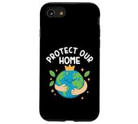 Protect Our Home Earth Day Cute Planet Hug Crown Kawaii Kids Case for iPhone SE (2020) / 7/8