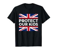 Protect Our Kids, Union Jack British Flag, United Kingdom UK T-Shirt