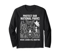 Protect Our National Parks Alien Mothman Big Foot Folklore Long Sleeve T-Shirt
