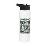 Protect Our National Parks Mothman Cryptid Weirdcore Horror Stainless Steel Insulated Water Bottle