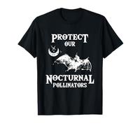 Protect Our Nocturnal Pollinators - Bat With Moon Art Cool T-Shirt