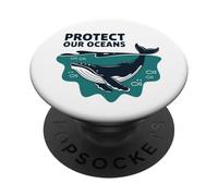 Protect Our Oceans Marine Conservation Sustainability Theme PopSockets Adhesive PopGrip