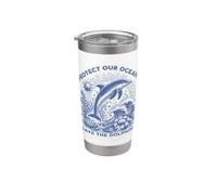 Protect Our Oceans Save the Dolphins' Conservation Stainless Steel Insulated Tumbler