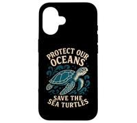 "Protect Our Oceans Save The Sea Turtles" Marine Life Animal Case for iPhone 16