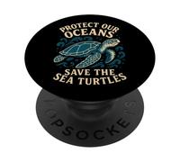"Protect Our Oceans Save The Sea Turtles" Marine Life Animal PopSockets Adhesive PopGrip