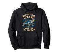 "Protect Our Oceans Save The Sea Turtles" Marine Life Animal Pullover Hoodie