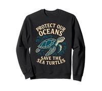 "Protect Our Oceans Save The Sea Turtles" Marine Life Animal Sweatshirt