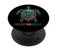 Protect Our Oceans Turtle Ocean Conservation PopSockets Adhesive PopGrip