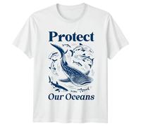 Protect Our Oceans Whale Shark Ocean Conservation Environment Mens T-Shirt Womens Graphic Tee Marine Life Awareness Top L