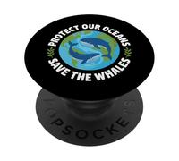 Protect Our Oceans Whales Earth Day Conservation PopSockets Adhesive PopGrip
