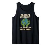 Protect Our Planet It's The Only One with Beer Save Earth Tank Top