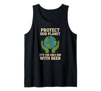 Protect Our Planet It's The Only One with Beer Save Earth Tank Top