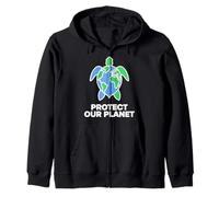Protect Our Planet Turtle Earth Zip Hoodie
