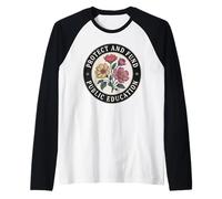 Protect Public Education and Defend All Great Teachers Raglan Baseball Tee