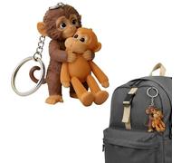 Protect Punch The Monkey Keychain | 3D Resin Baby Punch Monkey Holding Plush Toy | Japanese Macaque Bag Charm, Gift for Kids