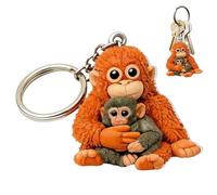 Protect Punch The Monkey Keychain, Cute Monkey Holding Arcylic Hanging Keychain for Backpack Purse Car Keys Gifts