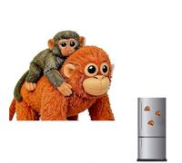 Protect Punch The Monkey Refrigerator Magnets,Monkey Holding Plush Toy Magnets Stickers,PunchMonkey Plush Refrigerator Magnet-s,Cute Baby MonkeyMagnets Sticker for Refrigerators,Desks,Cabinets
