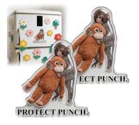 Protect Punch The Monkey Refrigerator Magnets-Punch Monkey Plush Refrigerator Magnets Cute Monkeys Holding Plush Toy Protect Punch The Monkeys Acrylic Refrigerators Magnet (2PCS)
