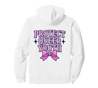 Protect Queer Youth Bold Varsity Bow Design Pullover Hoodie