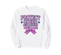 Protect Queer Youth Bold Varsity Bow Design Sweatshirt