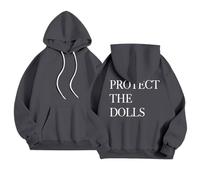 Protect The Dolls Hooded Hoodies for Women Workou Graphic Preppy with Hood Clothes Trendy Casual Sweatshirts Y2K Gothic Aesthetic Fashion Fall 2025 Soft Western Backwoods Essential Grey