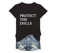 Protect The Dolls Shirt Casual Crew Neck T-Shirt Short Sleeve Protect The Dolls Tshirt (UK, Alpha, 5XL, Regular, Regular, Black)