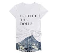 Protect The Dolls Shirt Casual Crew Neck T-Shirt Short Sleeve Protect The Dolls Tshirt (UK, Alpha, M, Regular, Regular, White)