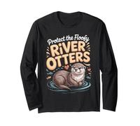 Protect the Floofy River Otters Otter Long Sleeve T-Shirt