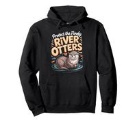 Protect the Floofy River Otters Otter Pullover Hoodie