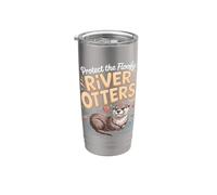 Protect the Floofy River Otters Otter Stainless Steel Insulated Tumbler