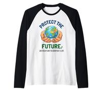 Protect the Future Earth Day Conservation Graphic Raglan Baseball Tee