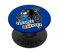 Protect The Innocent Panther Tattoo Blue Ribbon Advocacy PopSockets Adhesive PopGrip
