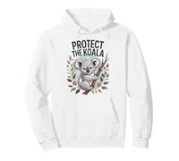 Protect The Koalas, Cute Koala with Fun Flowers and Leaves Pullover Hoodie